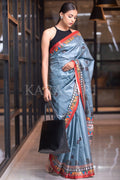 Madhubani Saree Dark Grey Madhubani Saree saree online