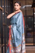 Madhubani Saree Dark Grey Madhubani Saree saree online