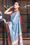 Madhubani Saree Dark Grey Madhubani Saree saree online