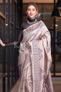 Madhubani Saree Light Breeze Beige Madhubani Saree saree online
