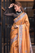Madhubani Saree Merigold Yellow Madhubani Saree saree online