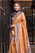 Madhubani Saree Merigold Yellow Madhubani Saree saree online
