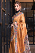 Madhubani Saree Merigold Yellow Madhubani Saree saree online