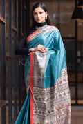 Madhubani Saree Munsell Blue Madhubani Saree saree online