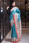 Madhubani Saree Munsell Blue Madhubani Saree saree online