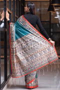 Madhubani Saree Munsell Blue Madhubani Saree saree online