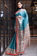 Madhubani Saree Munsell Blue Madhubani Saree saree online