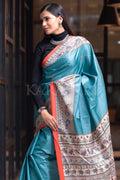 Madhubani Saree Munsell Blue Madhubani Saree saree online