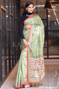 Madhubani Saree Sage Green Madhubani Saree saree online