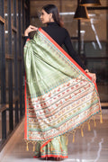 Madhubani Saree Sage Green Madhubani Saree saree online