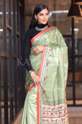Madhubani Saree Sage Green Madhubani Saree saree online