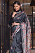 Madhubani Saree Shadow Grey Madhubani Saree saree online