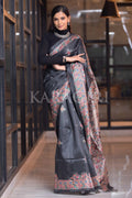 Madhubani Saree Shadow Grey Madhubani Saree saree online