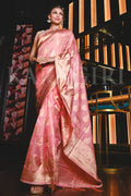 Maheshwari Silk Saree Flamingo Pink Maheshwari Silk Saree saree online