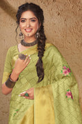 Pastel Green Organza Saree