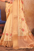 Buttermilk Beige Organza Saree