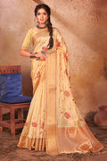 Buttermilk Beige Organza Saree