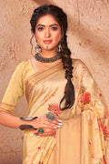 Buttermilk Beige Organza Saree