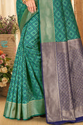 Green And Blue Patola Silk