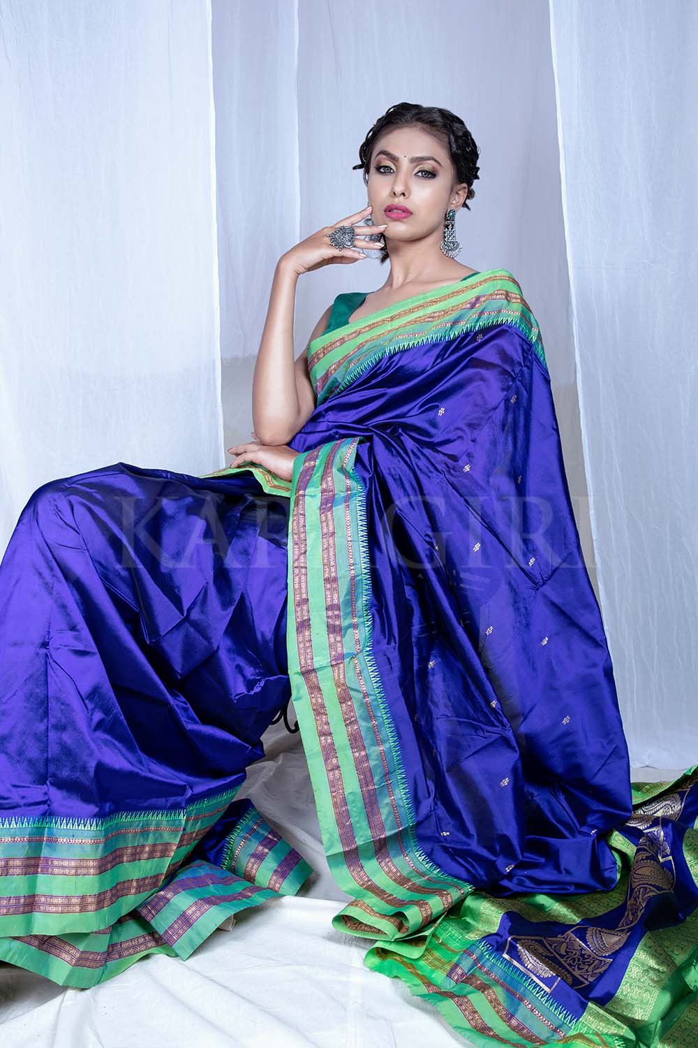 Improbable Blue Soft Silk Saree With Entrancing Blouse Piece