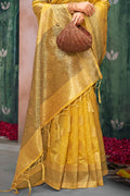 Turmeric Yellow Organza Saree