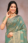 Mint Green Organza Saree