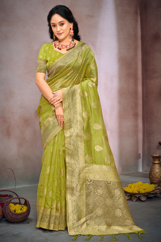 Heena Green Organza Saree