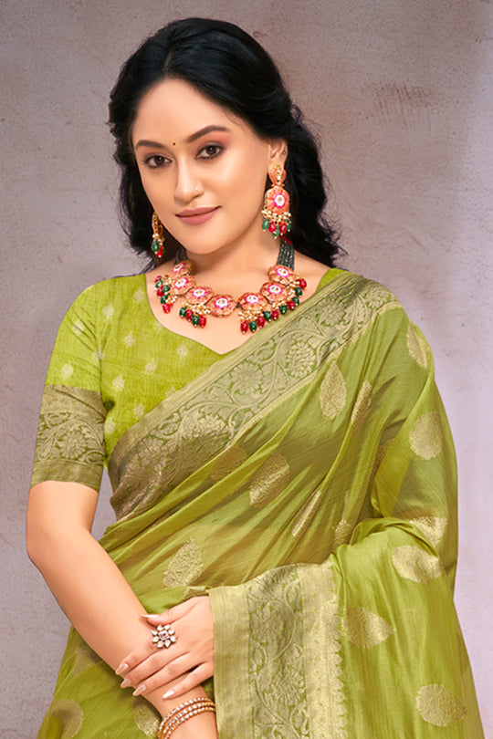 Heena Green Organza Saree