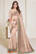peach saree