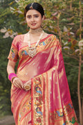 Taffy Pink Paithani Saree