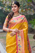 Marigold Yellow Paithani Saree