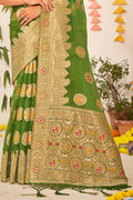Forest Green Organza Saree