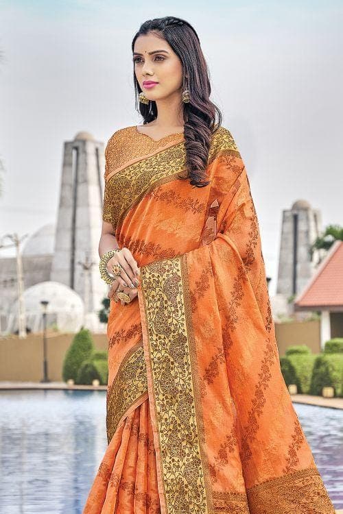 organza saree blouse design