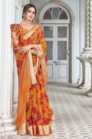 organza saree with embroidery