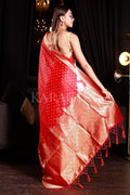 Organza Saree Apple Red Organza Silk Saree saree online