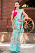 Organza Saree Aqua Blue Organza Saree saree online