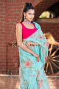 Organza Saree Aqua Blue Organza Saree saree online