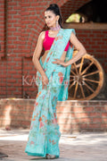 Organza Saree Aqua Blue Organza Saree saree online