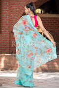 Organza Saree Aqua Blue Organza Saree saree online