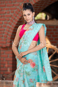 Organza Saree Aqua Blue Organza Saree saree online