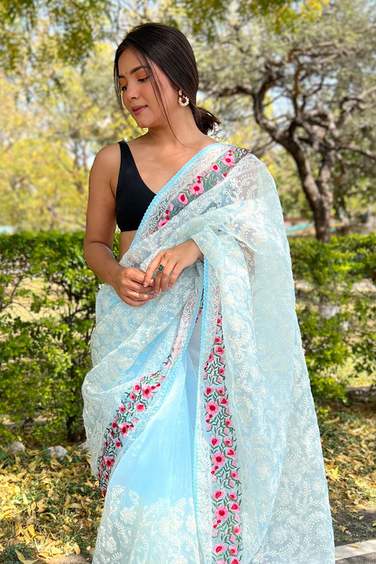 organza saree