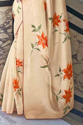 Banana Yellow Organza Saree