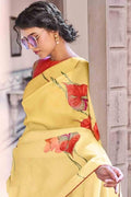 Blonde Yellow Organza Saree
