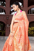 Organza Saree Brick Pink Organza Saree saree online