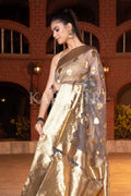 Organza Saree Bright Grey Organza Saree saree online