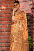 Organza Saree Bronze Orange Organza Saree saree online