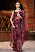 Organza Saree Burgundy Maroon Organza Saree saree online