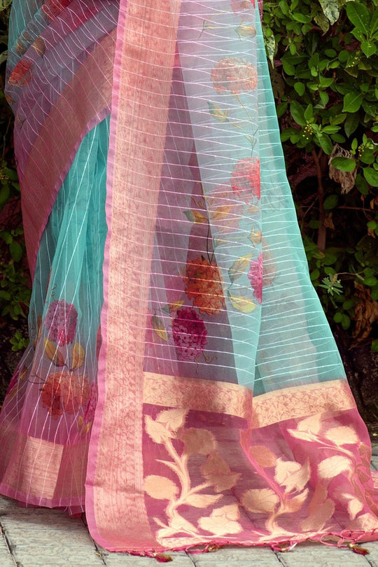 organza silk saree