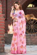 Organza Saree Carnation Pink Organza Saree saree online