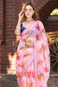 Organza Saree Carnation Pink Organza Saree saree online